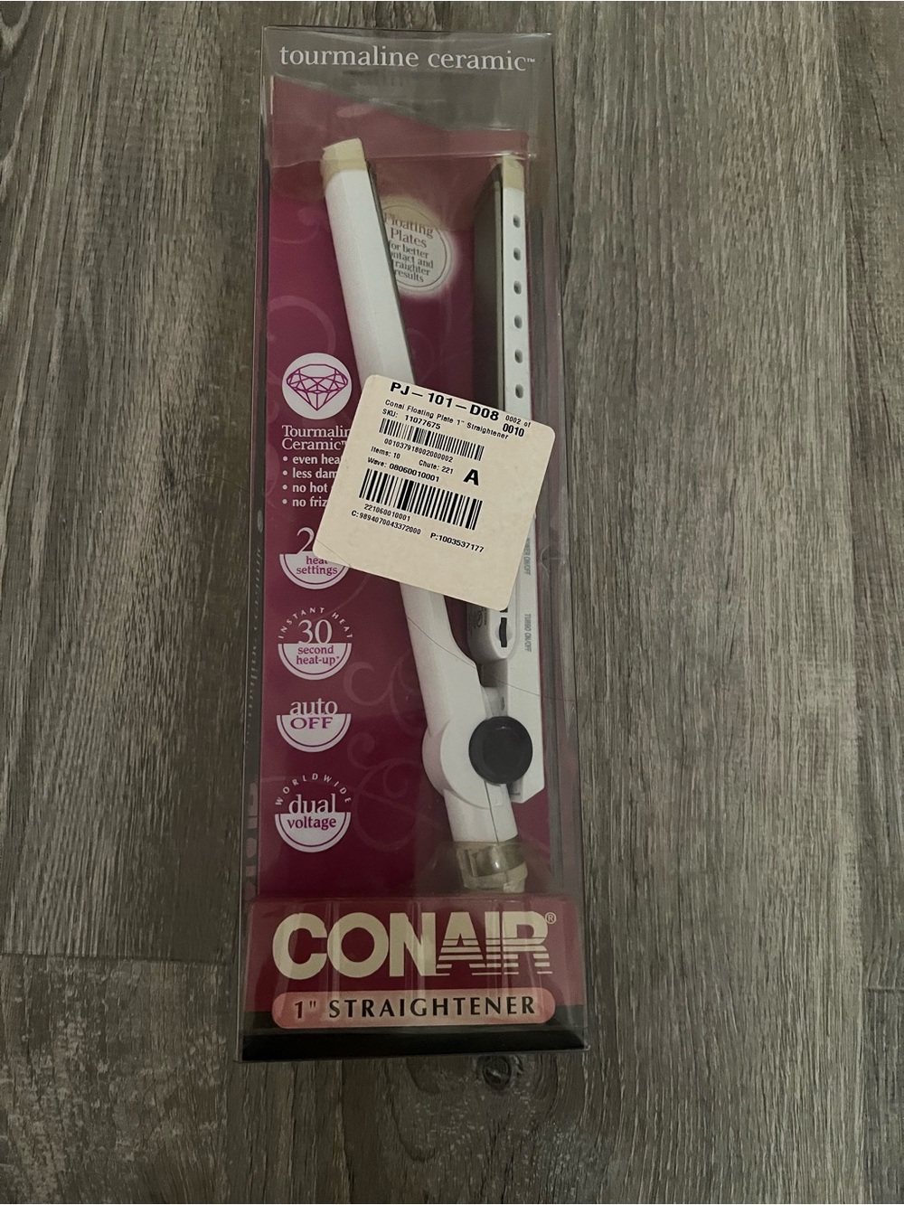 Conair 1" White Tourmaline Ceramic Hair Straightener